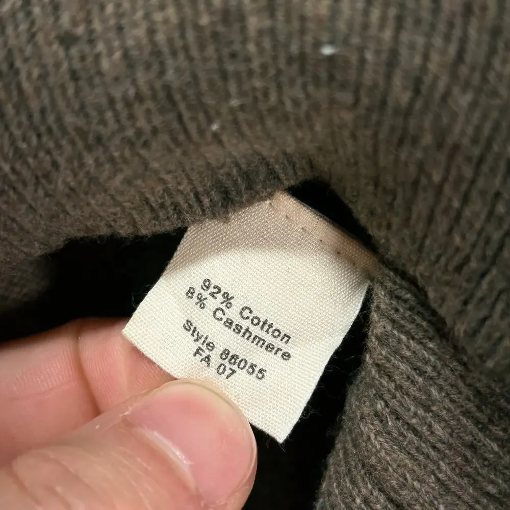 J.Crew Mens XL Cotton Cashmere V Neck Sweater Brown knit Preppy 86055